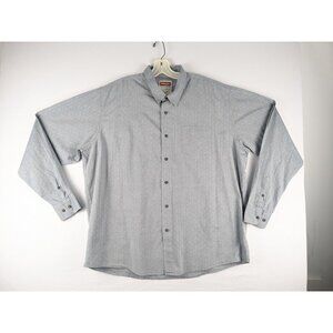 Wrangler Shirt Mens XXL Gray Button Up  Long Sleeve‎ 100% Cotton Cowboy